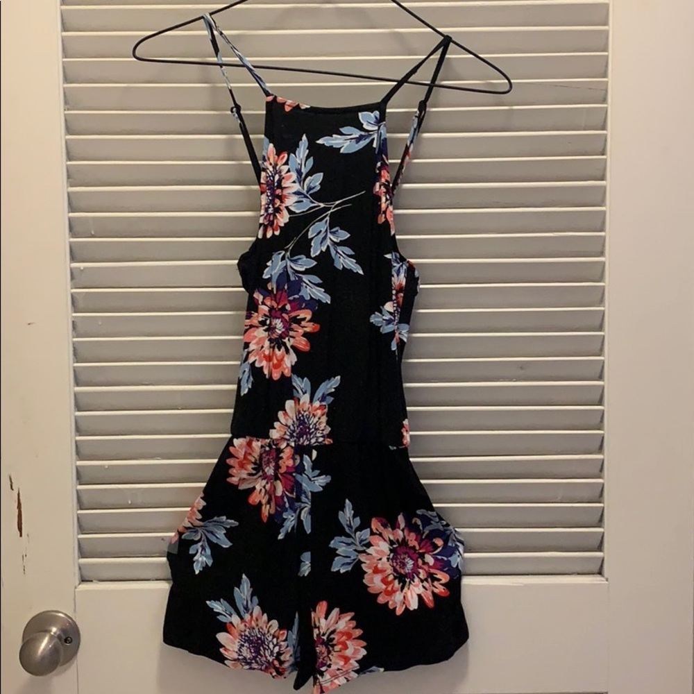 Mimi Chica Black Floral Romper